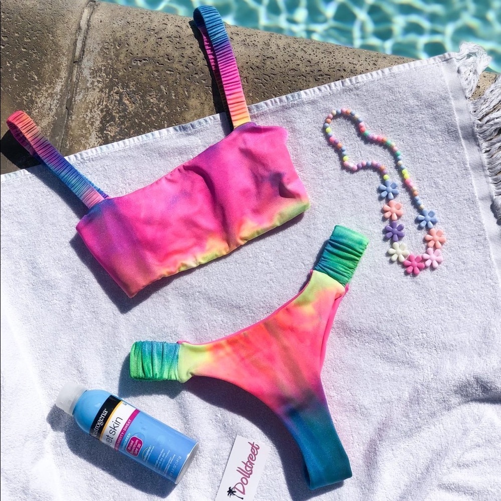 Vibrant Pink and Blue Bikini Set